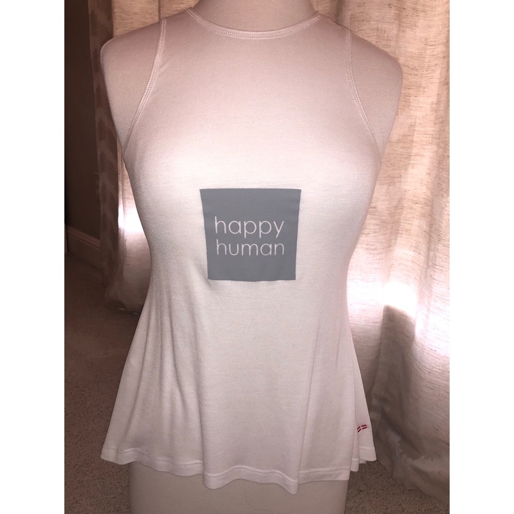 PEACE LOVE WORLD WHITE HAPPY HUMAN TANK